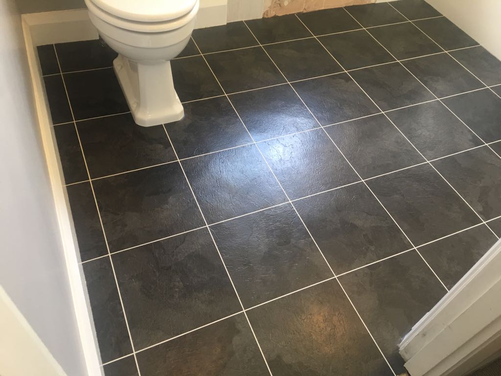 Tile bathroom flooring